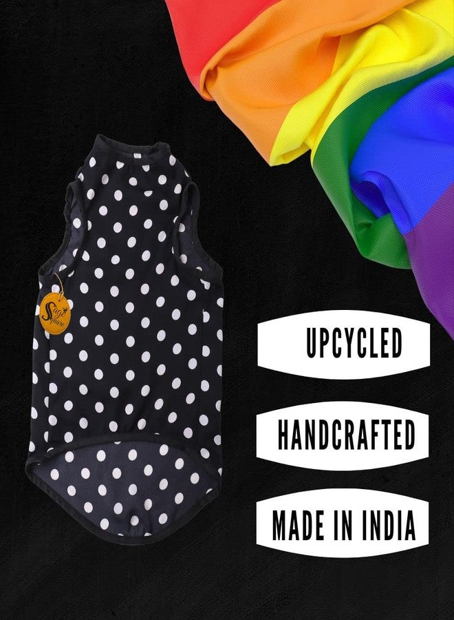 Sage Square Funky Soft Material Dog T-Shirt | Cool/Funky Print Pet | Soft Light Weight | Comfortable & Breathable Dog Clothing | Trendy Vest Outfit (XXXLarge - 30 inch) (Polka Black) - Image 4